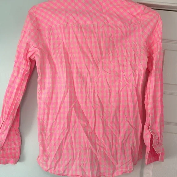 J. Crew neon checkered button down - Picture 3 of 4